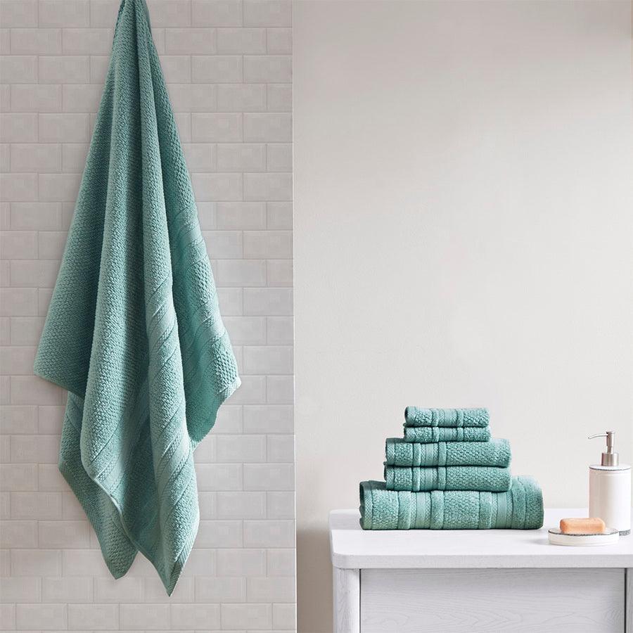 Olliix.com Bath Towels - Adrien Super Soft 6 Piece Cotton Towel Set Blue