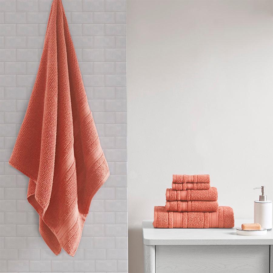 Olliix.com Bath Towels - Adrien Super Soft 6 Piece Cotton Towel Set Dark Gray