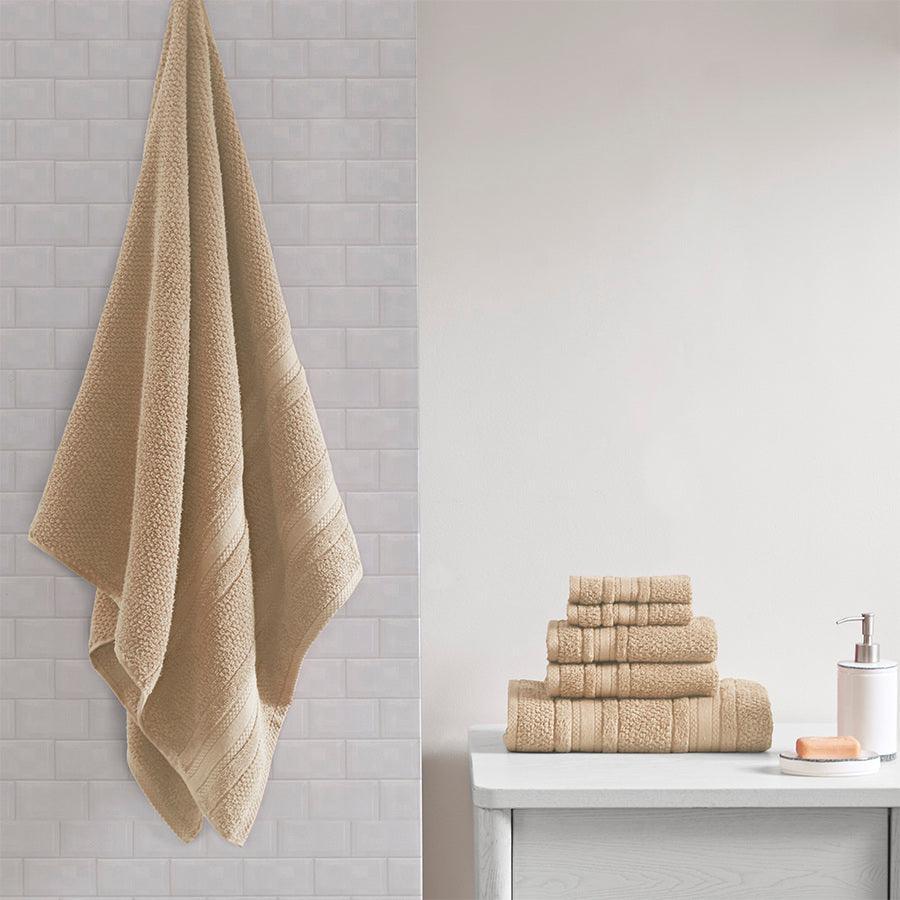 Olliix.com Bath Towels - Adrien Super Soft 6 Piece Cotton Towel Set Dark Gray