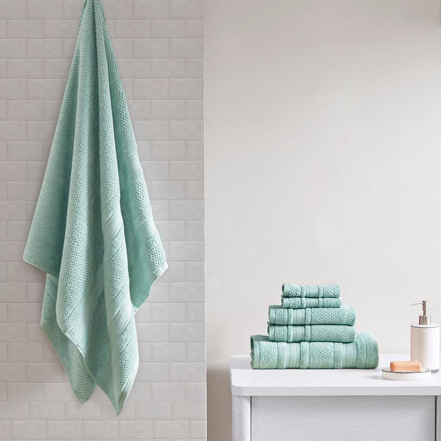 Madison Park Essentials Seafoam Adrien Super Soft 6 Piece Cotton Towel Set