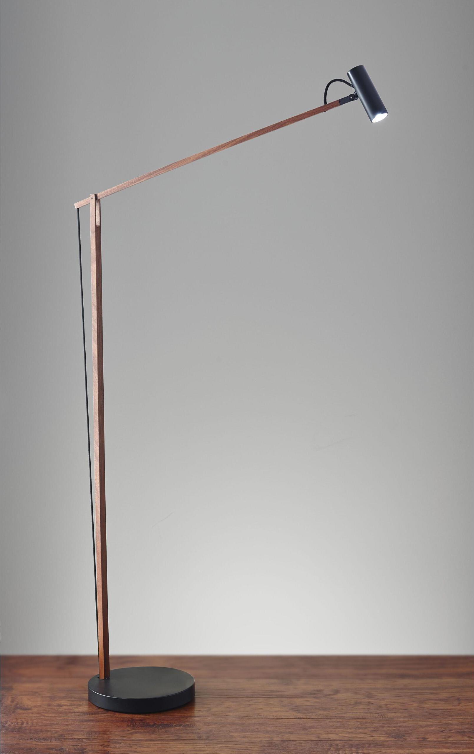 Adesso Floor Lamps - ADS360 Crane Floor Lamp Walnut & Black