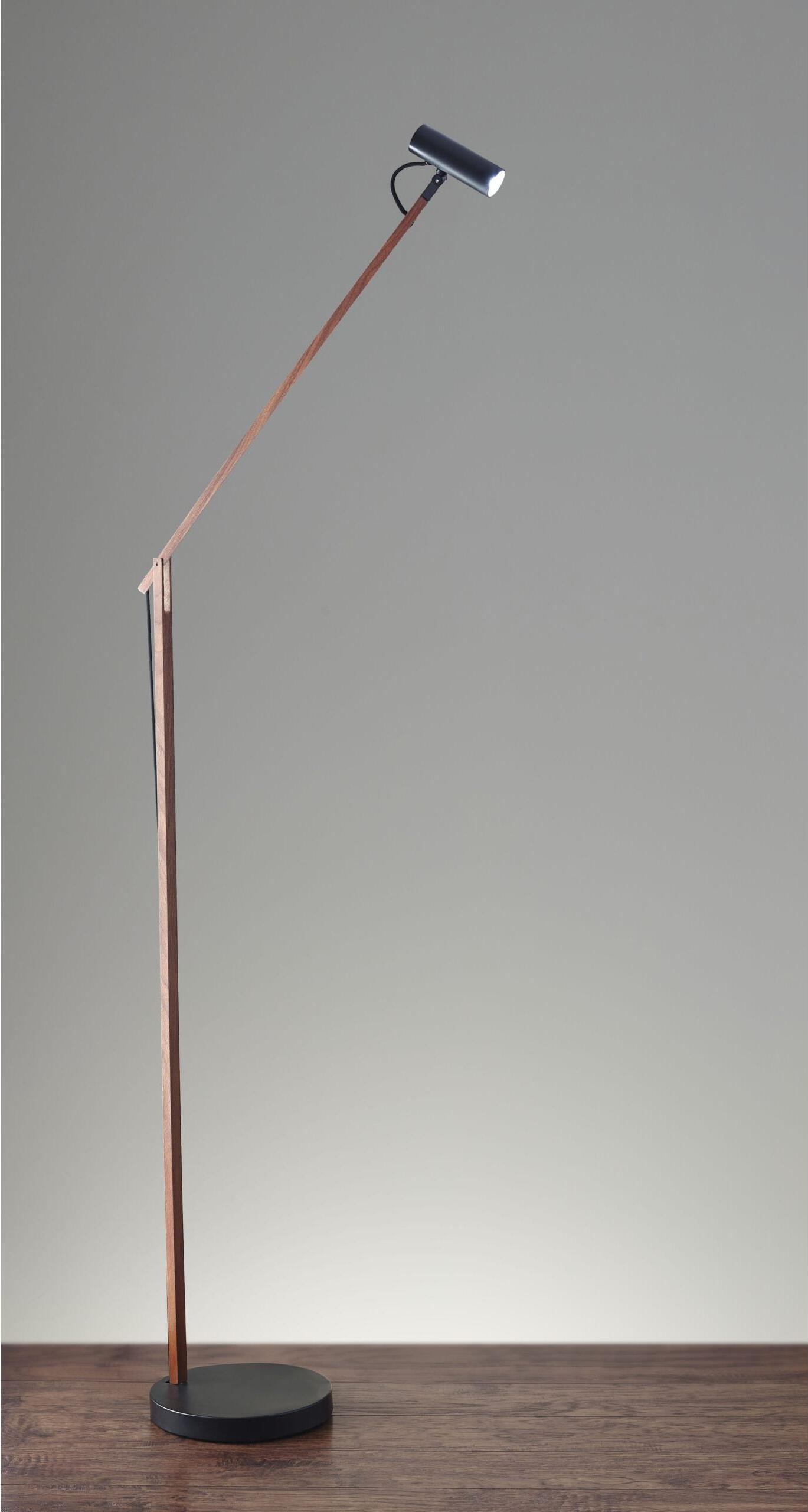 Adesso Floor Lamps - ADS360 Crane Floor Lamp Walnut & Black