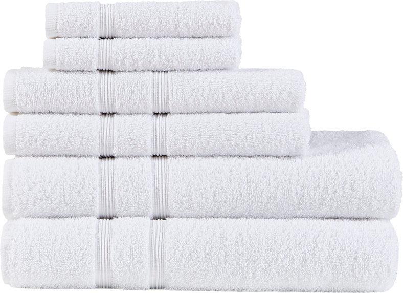 Olliix.com Bath Towels - Aegean 100% Turkish Cotton 6 Piece Towel Set White
