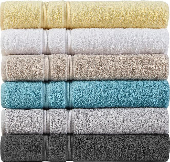 Olliix.com Bath Towels - Aegean 100% Turkish Cotton 6 Piece Towel Set White