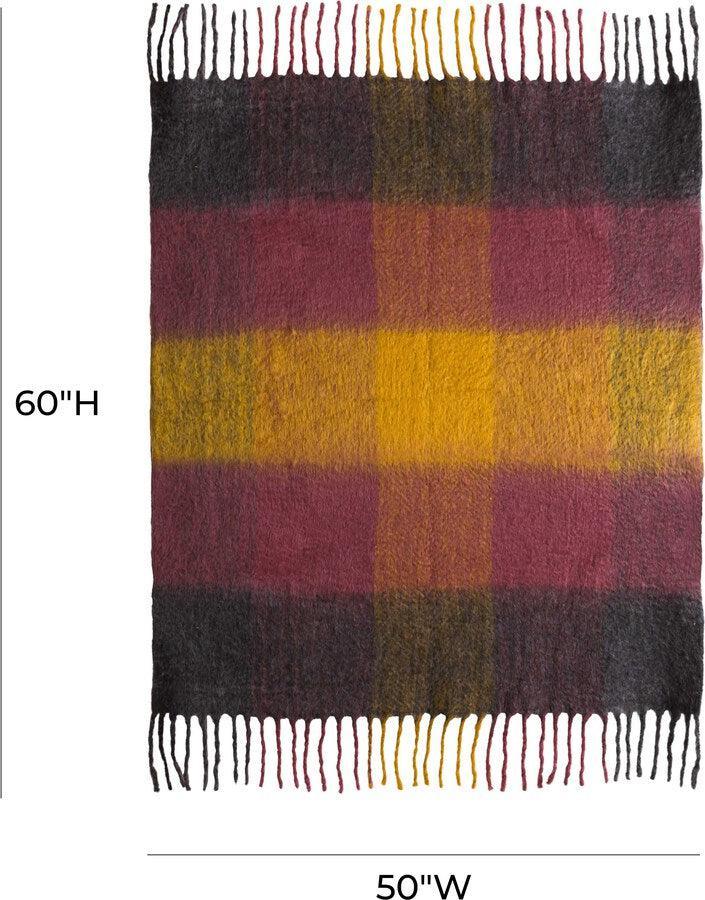 Tov Furniture Pillows & Throws - Afrino Wool Colored Throw Multicolor