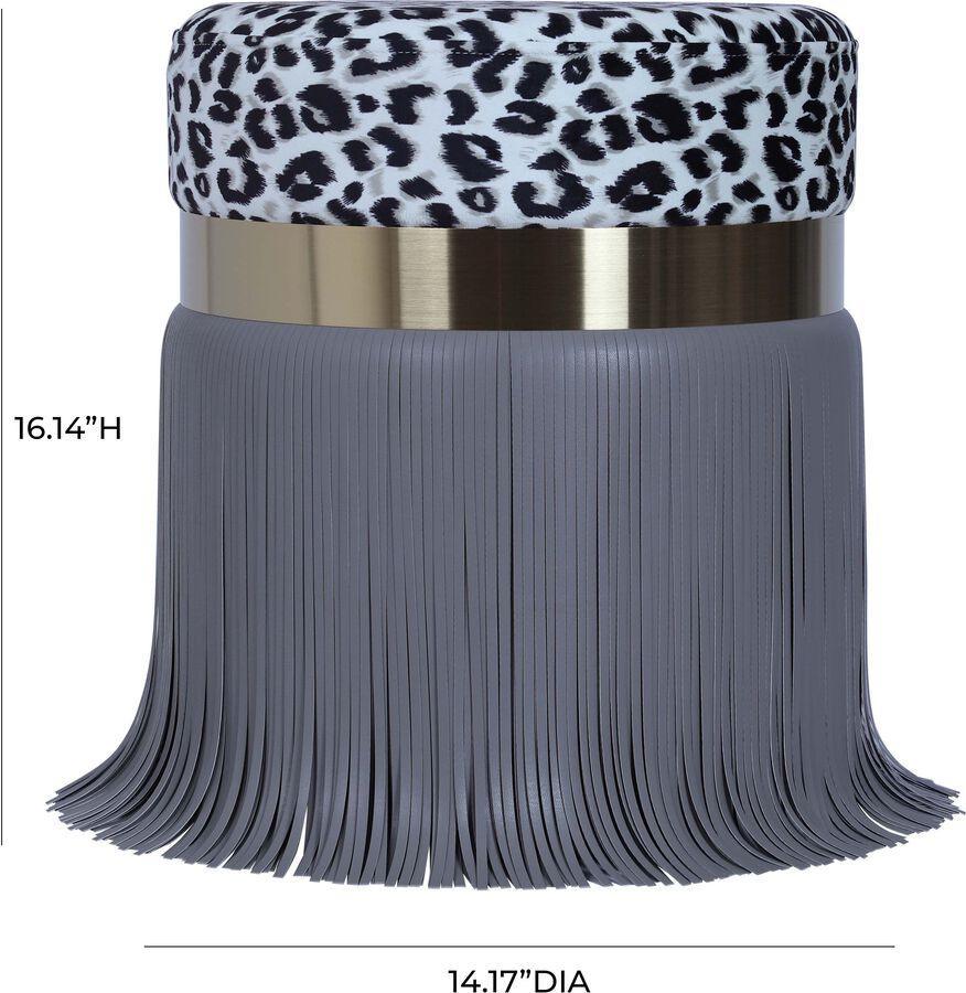 Tov Furniture Ottomans & Stools - Ajani Upholstered Ottoman in Grey