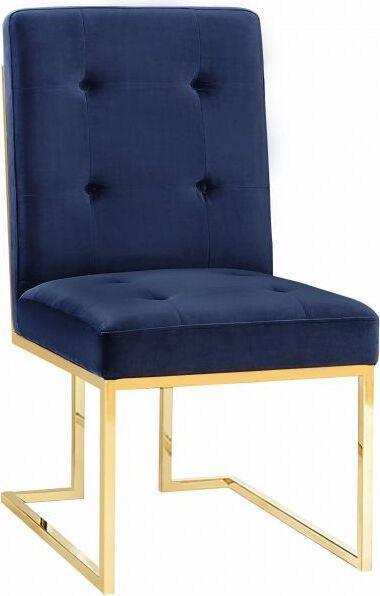 Tov Furniture Dining Chairs - Akiko Navy Velvet Chair - Set of 2