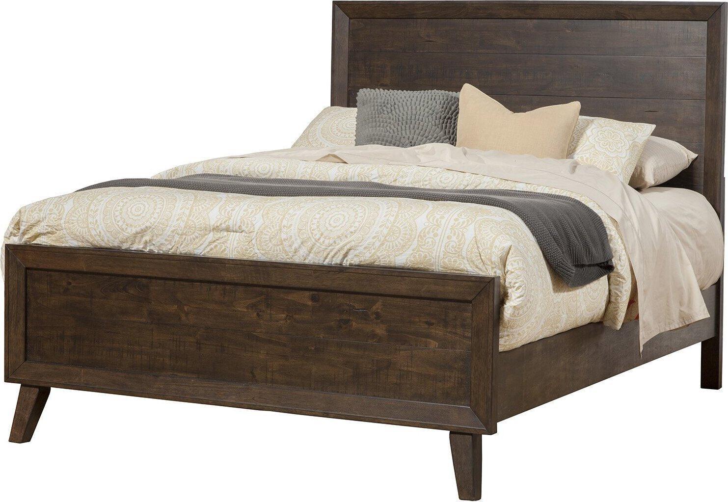 Alpine Furniture Beds - Alcott Queen Panel Bed Tobacco