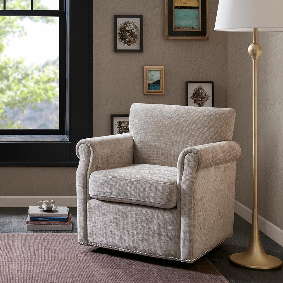 Olliix.com Accent Chairs - Aldrich Swivel Chair Cream