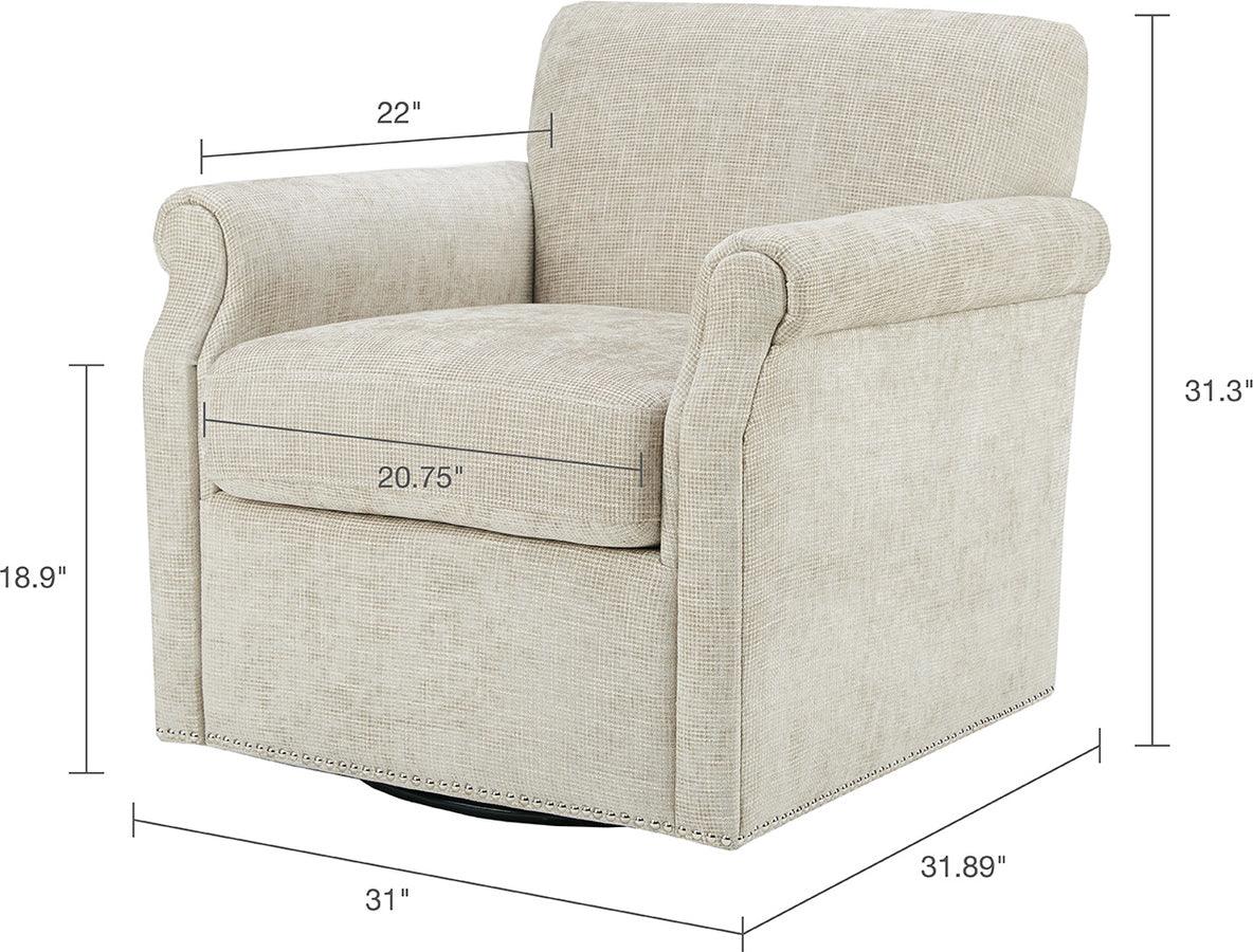 Olliix.com Accent Chairs - Aldrich Swivel Chair Cream
