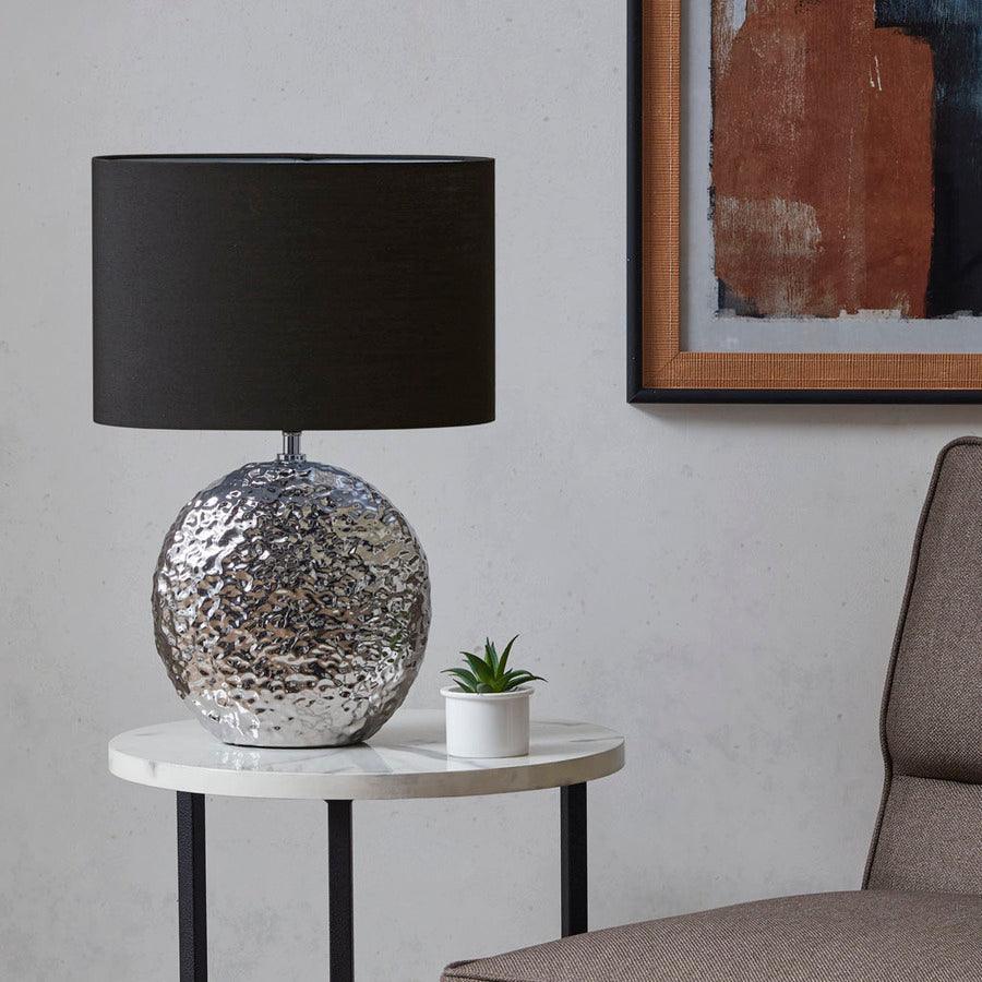 Olliix.com Table Lamps - Alessio Ceramic Table Lamp Silver