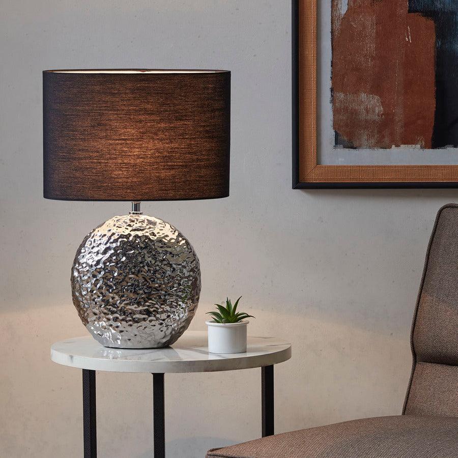 Olliix.com Table Lamps - Alessio Ceramic Table Lamp Silver