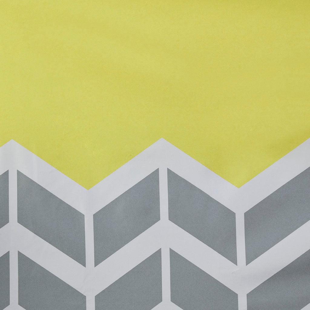Olliix.com Curtains - Alex 84" Chevron Printed Grommet Top Panel Pair Yellow