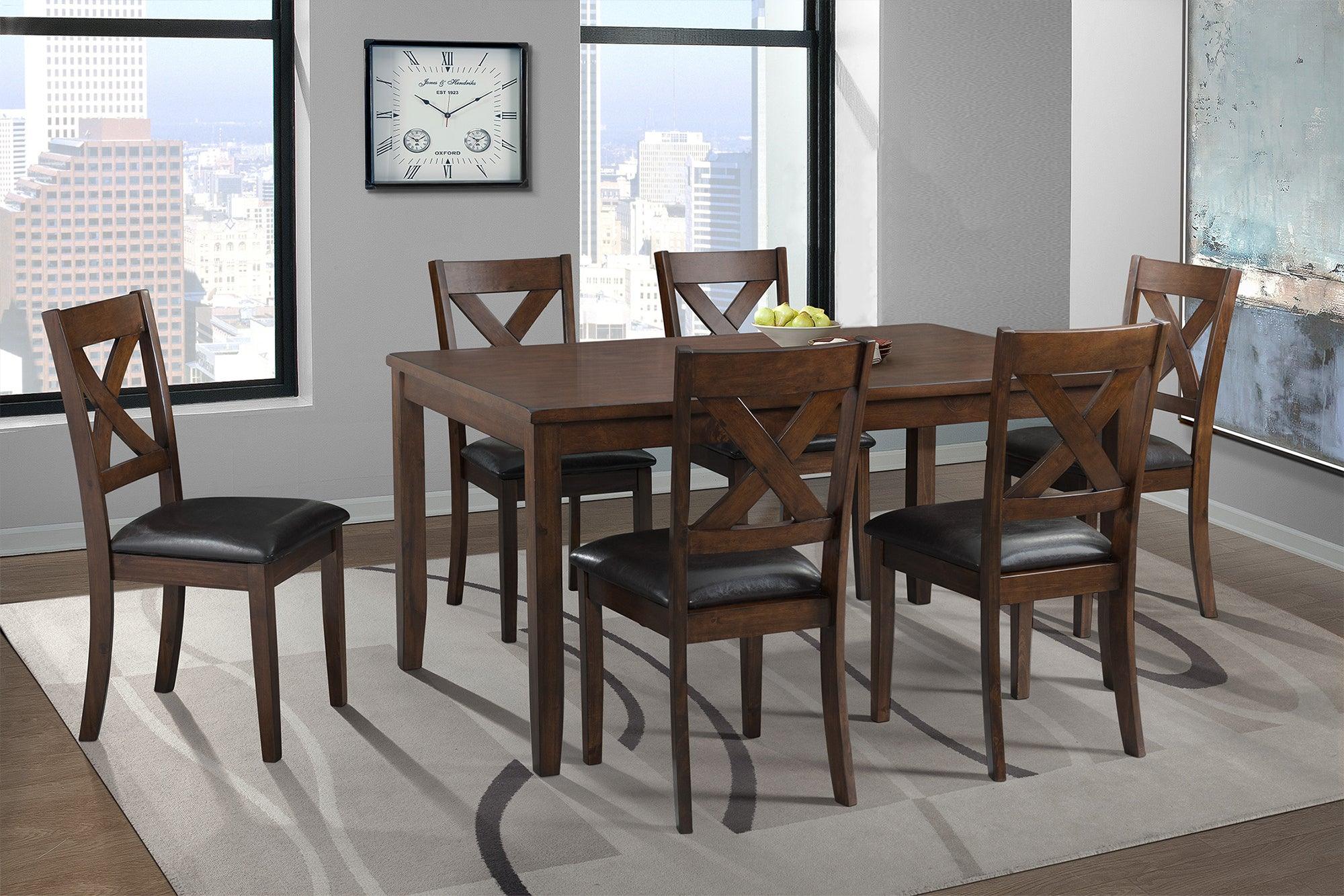 Elements Dining Sets - Alexa 7PC Standard Height Dining Set in Cherry