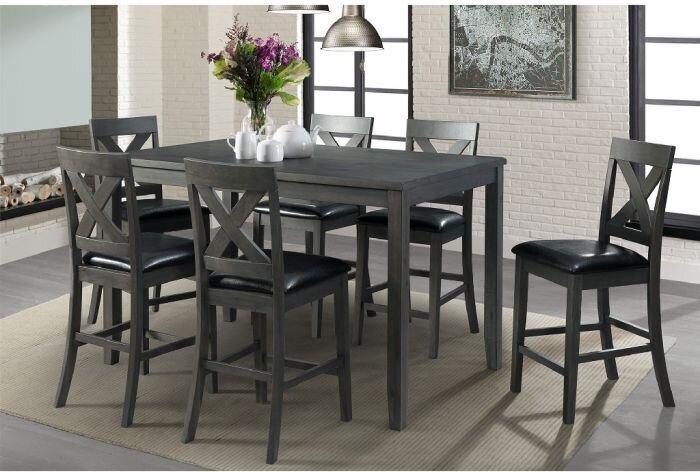 Elements Dining Sets - Alexa Counter Height Dining Set For 6 Gray