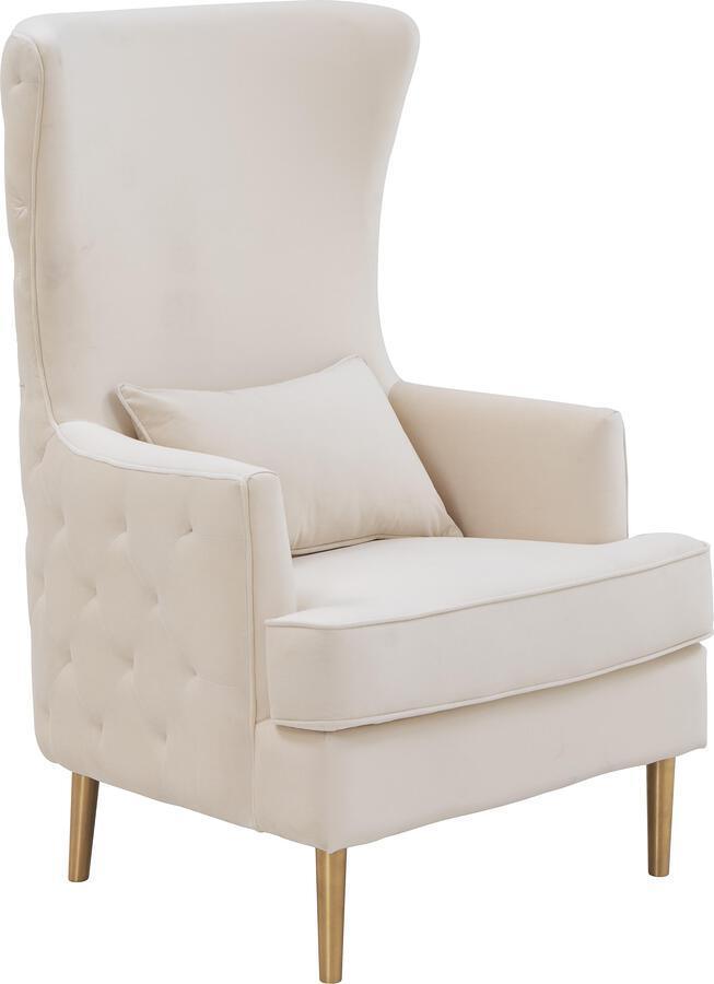 Tov Furniture Accent Chairs - Alina Cream Tall Tufted Back Chair