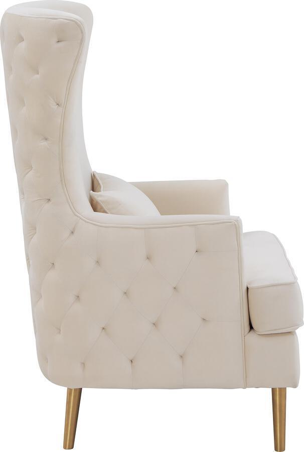 Tov Furniture Accent Chairs - Alina Cream Tall Tufted Back Chair