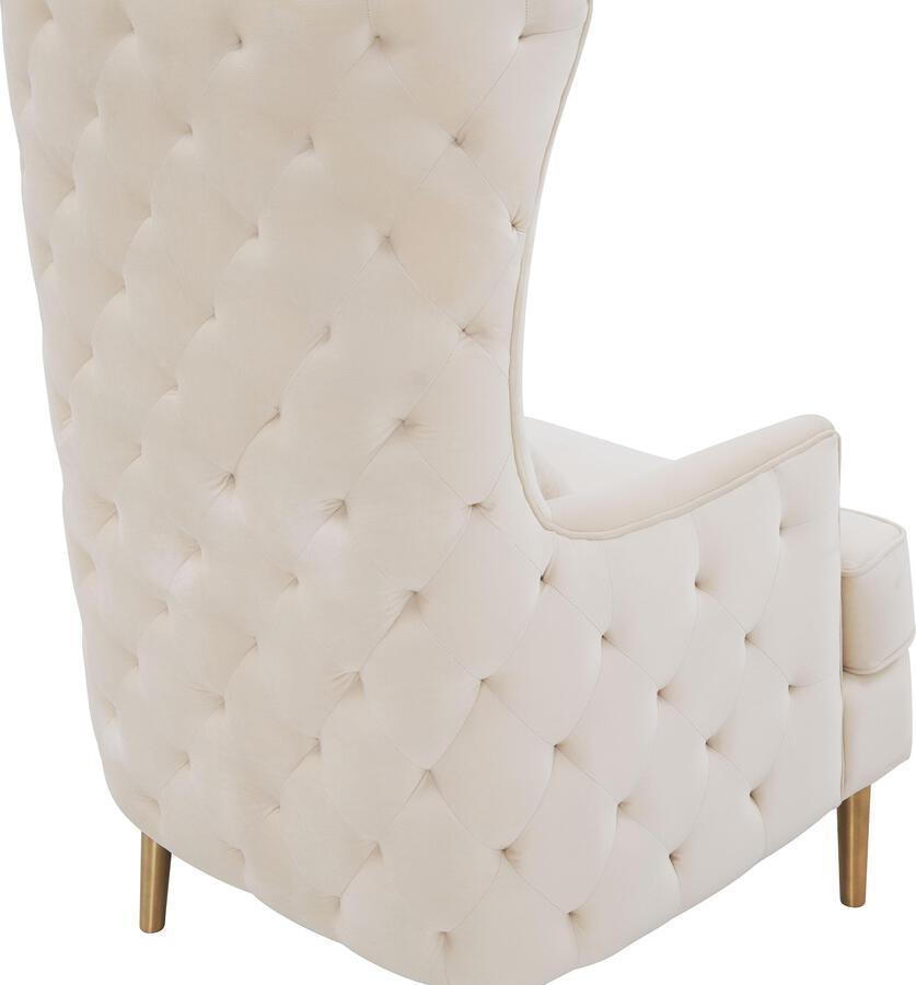 Tov Furniture Accent Chairs - Alina Cream Tall Tufted Back Chair