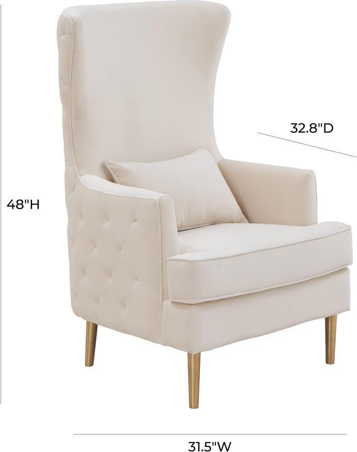 Tov Furniture Accent Chairs - Alina Cream Tall Tufted Back Chair