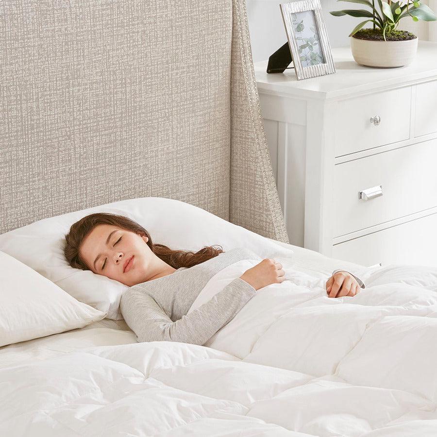 Olliix.com Comforters & Blankets - All Season Oversized 100% Cotton Down Comforter White King