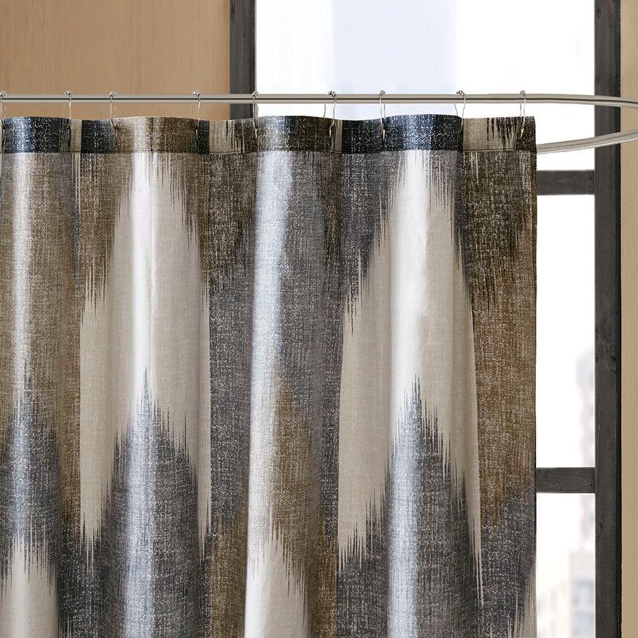Olliix.com Shower Curtains - Alpine Cotton Printed Shower Curtain Navy