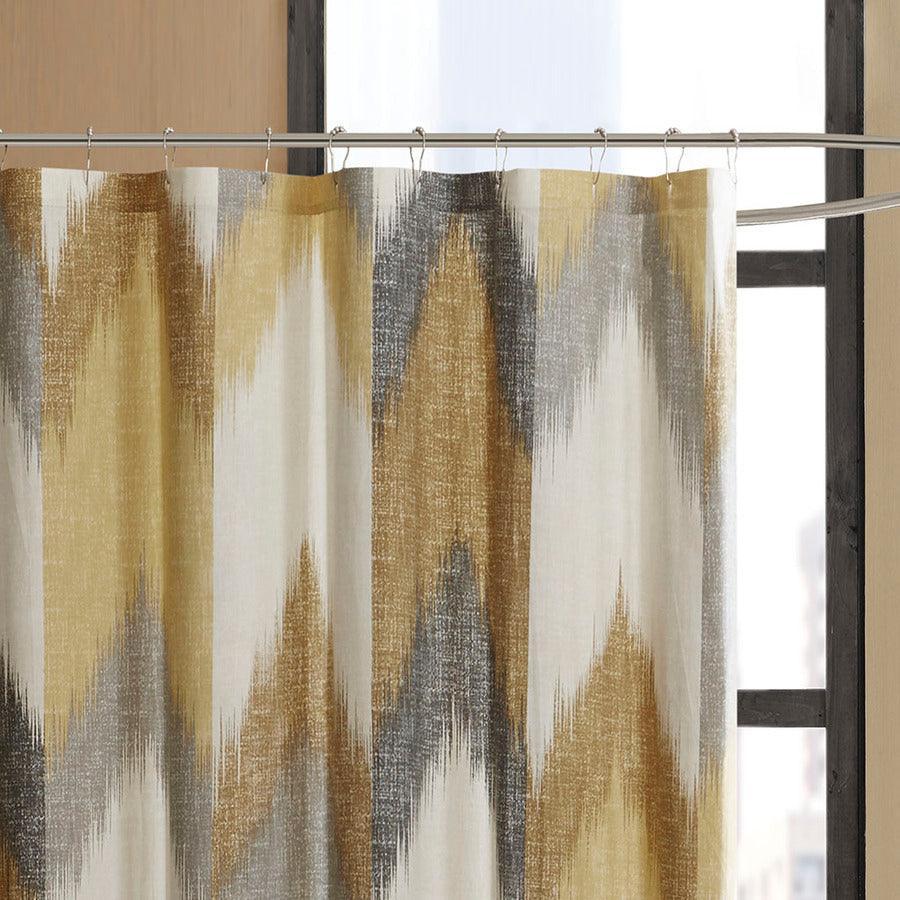 Olliix.com Shower Curtains - Alpine Cotton Printed Shower Curtain Yellow