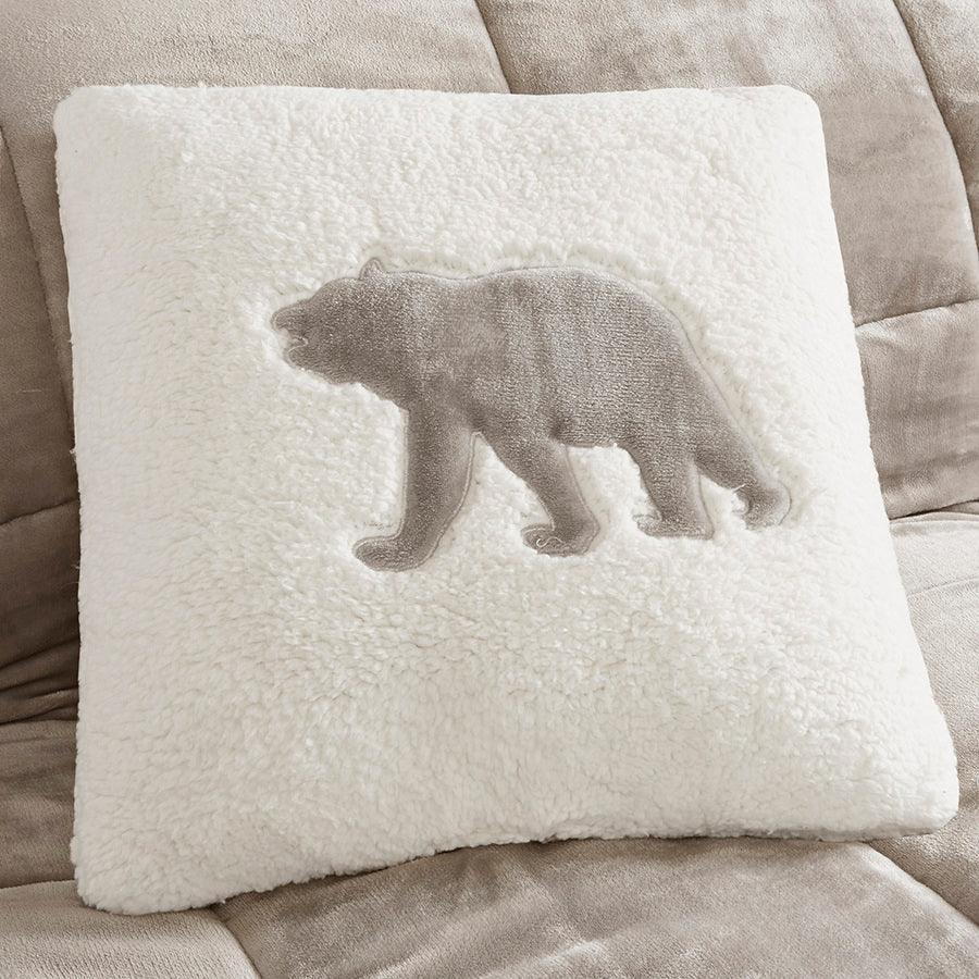 Olliix.com Comforters & Blankets - Alton Casual Plush to Sherpa Down Alternative Comforter Set Taupe | Ivory Twin
