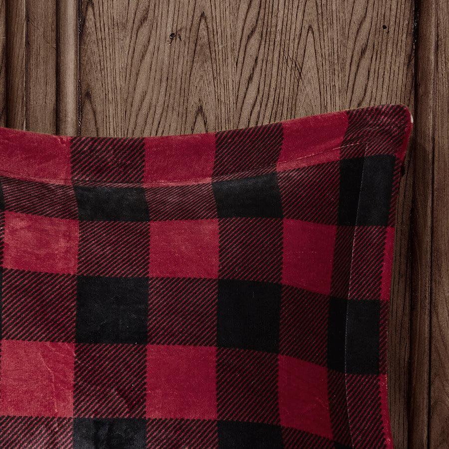 Olliix.com Comforters & Blankets - Alton Plush to Sherpa Down Alternative Comforter Set Red & Black Buffalo Check King