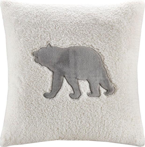 Olliix.com Comforters & Blankets - Alton Transitional Plush to Sherpa Down Alternative Comforter Set Gray | Ivory Twin