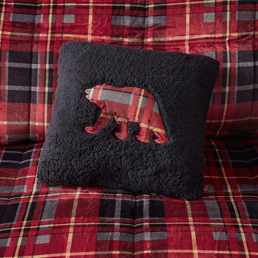 Olliix.com Comforters & Blankets - Alton Twin Plush to Sherpa Down Alternative Comforter Set Red Plaid