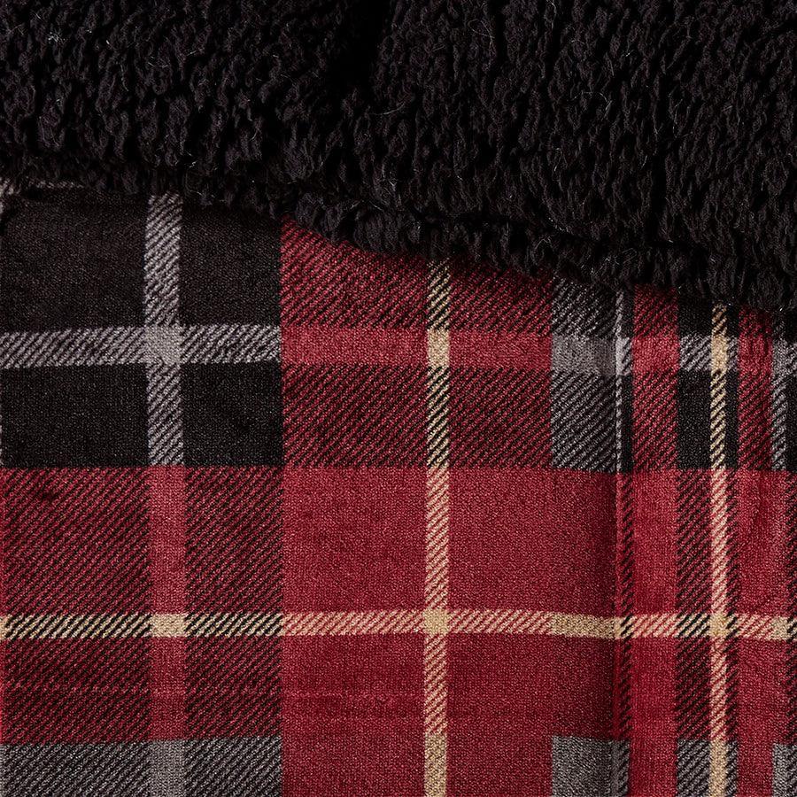 Olliix.com Comforters & Blankets - Alton Twin Plush to Sherpa Down Alternative Comforter Set Red Plaid