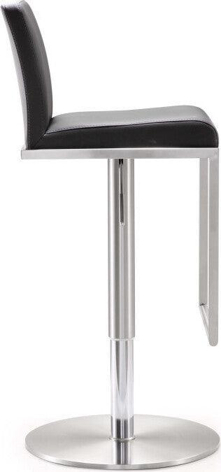 Tov Furniture Barstools - Amalfi Black Stainless Steel Adjustable Barstool