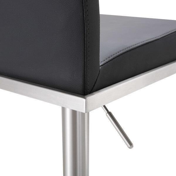 Tov Furniture Barstools - Amalfi Black Stainless Steel Adjustable Barstool