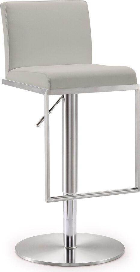 Tov Furniture Barstools - Amalfi Light Grey Stainless Steel Barstool Stainless Steel & Gray