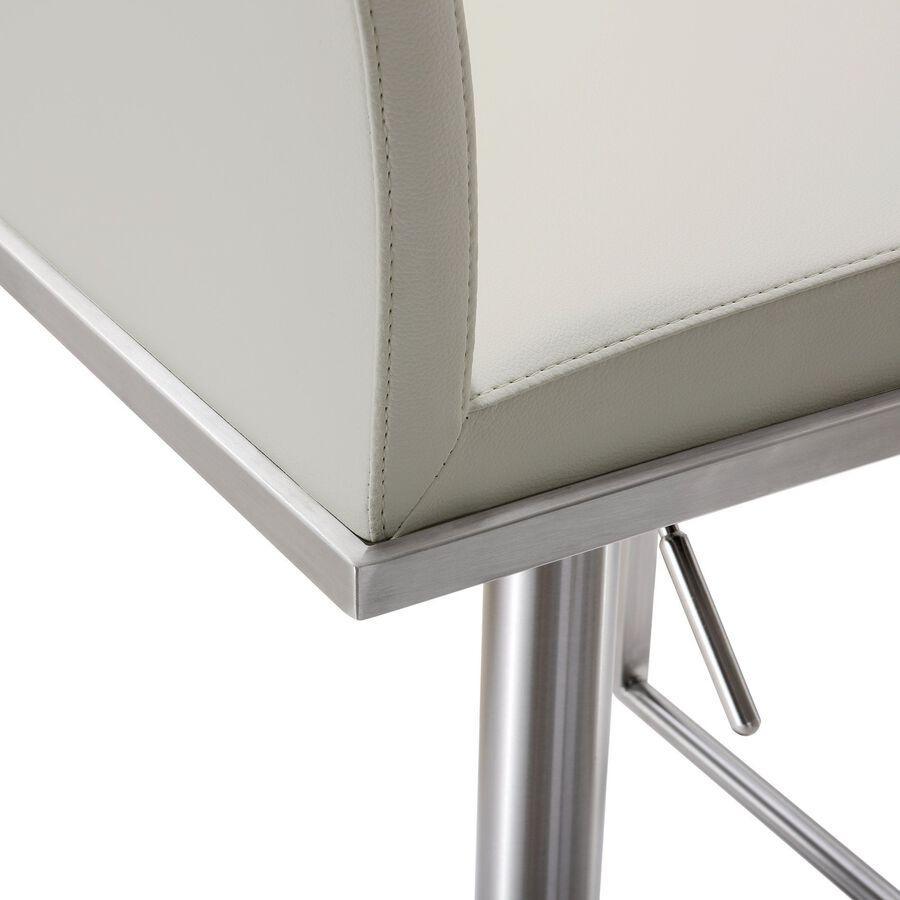 Tov Furniture Barstools - Amalfi Light Grey Stainless Steel Barstool Stainless Steel & Gray