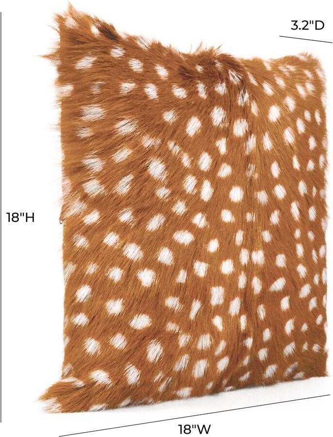 Tov Furniture Pillows & Throws - Amber 18" Genuine Goatskin Square Pillow
