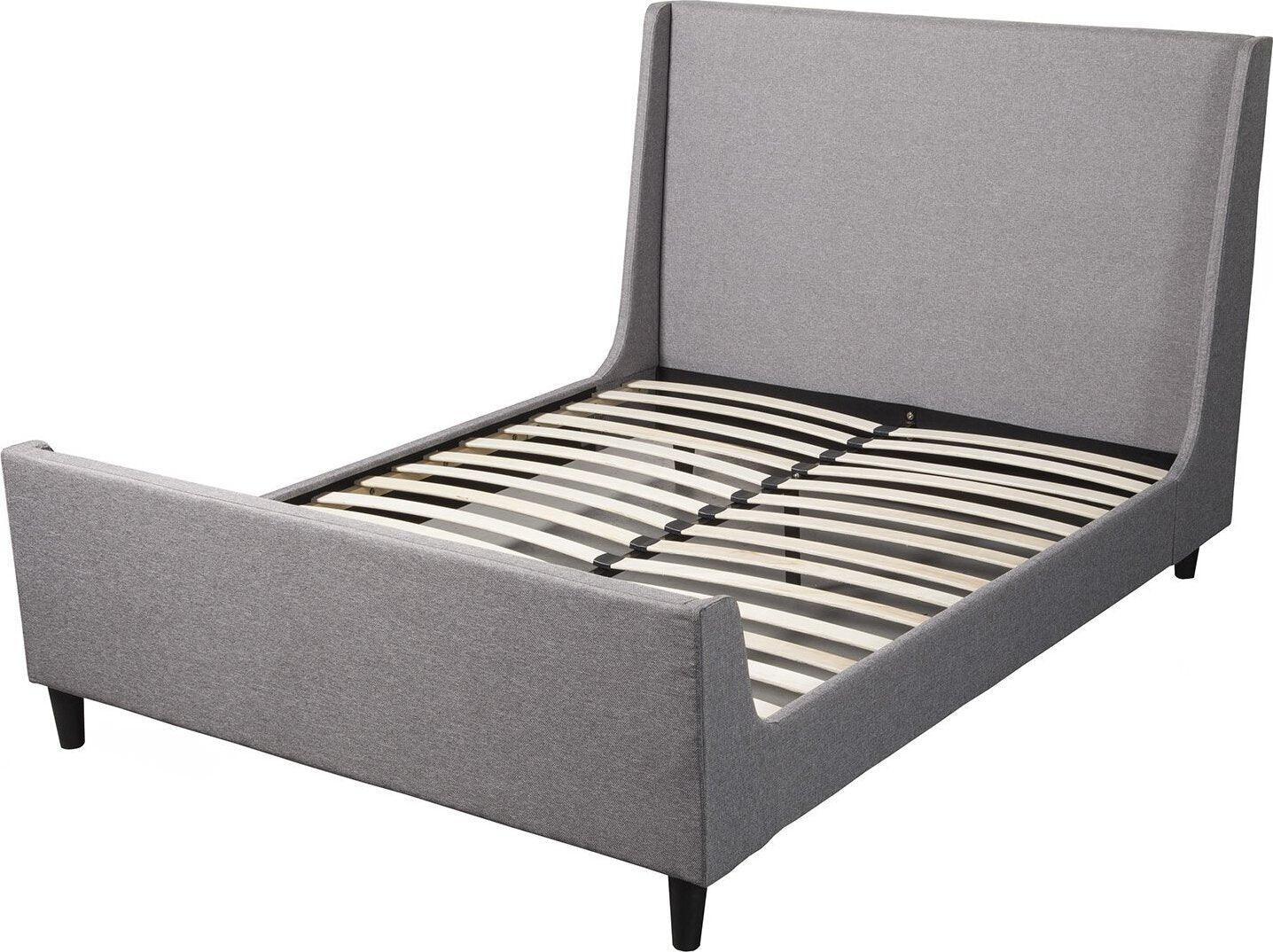 Alpine Furniture Beds - Amber Full Upholstered Bed Gray Linen