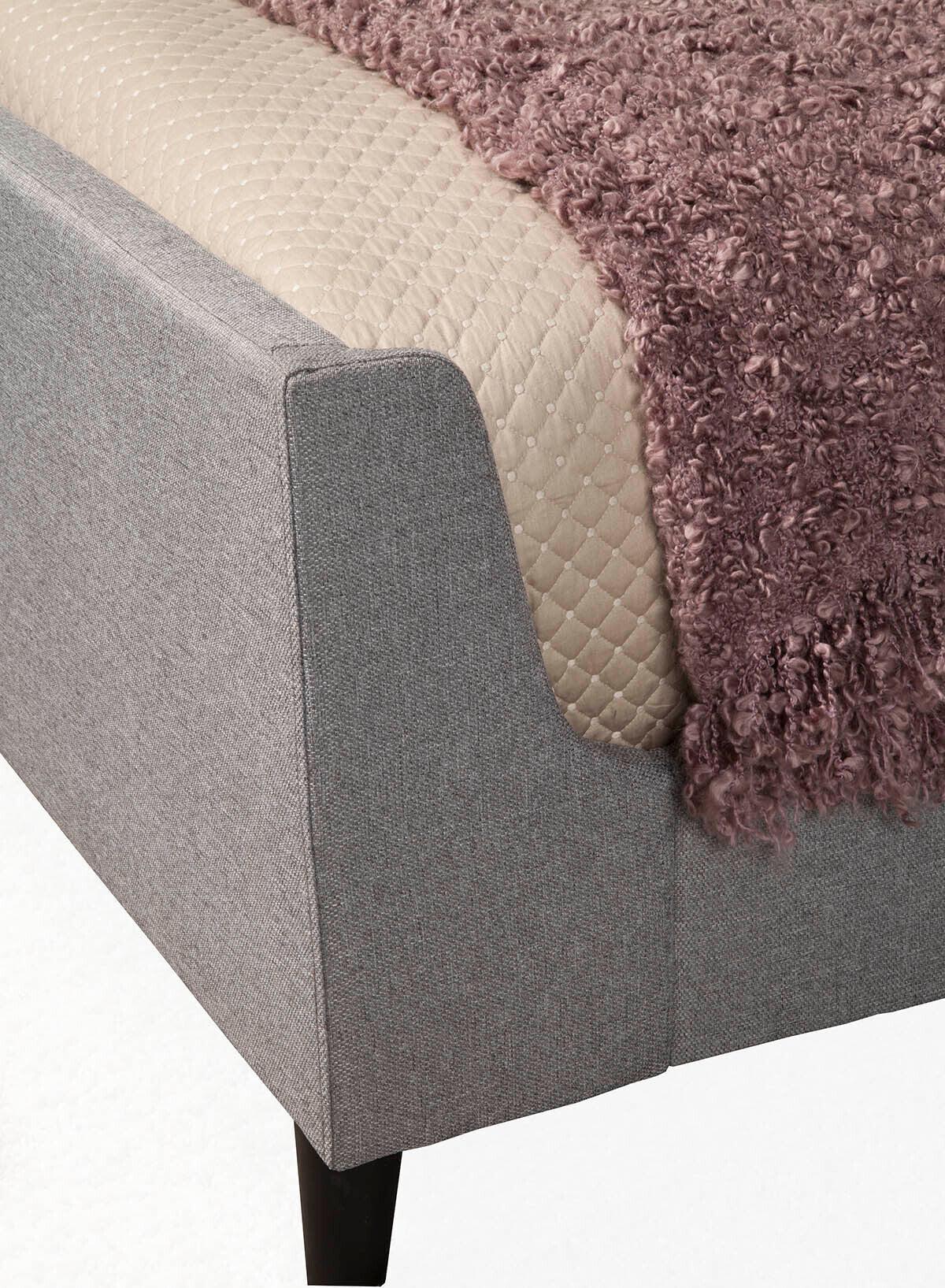 Alpine Furniture Beds - Amber Full Upholstered Bed Gray Linen