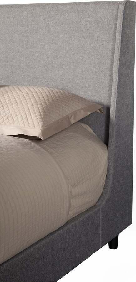 Alpine Furniture Beds - Amber Standard King Upholstered Bed, Grey Linen