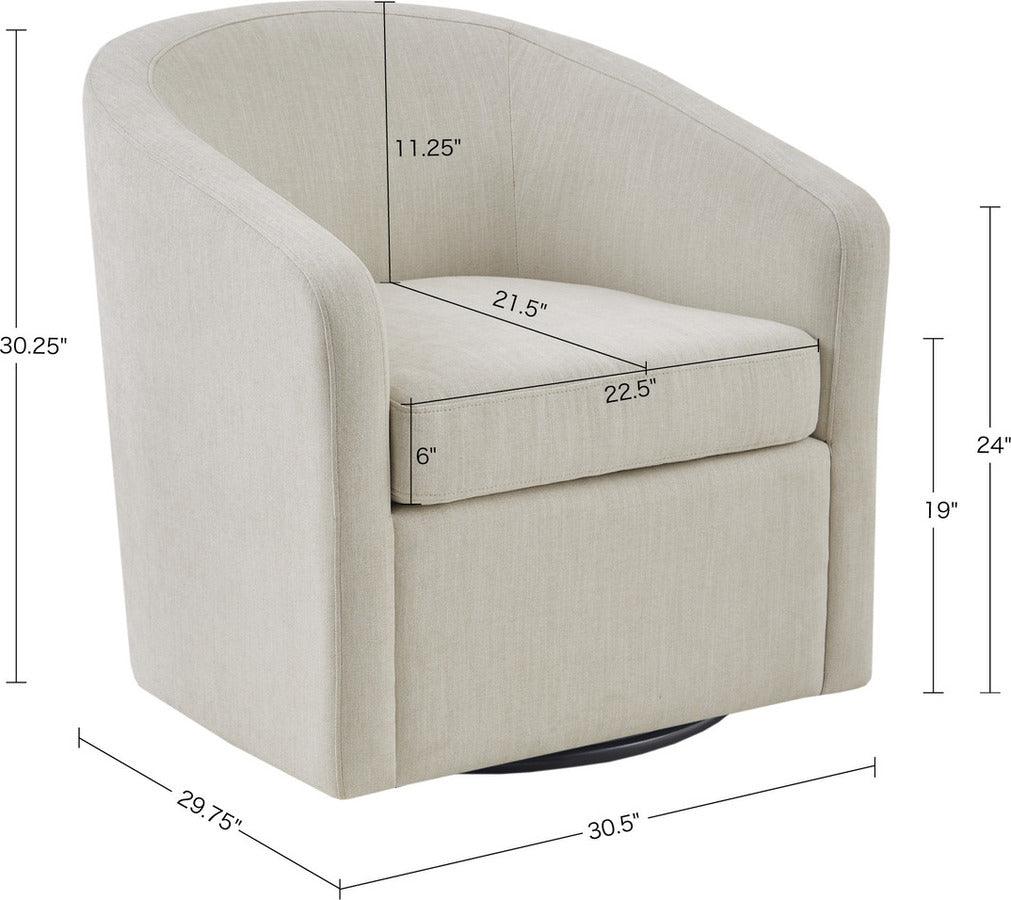 Olliix.com Accent Chairs - Amber Swivel Chair Ivory