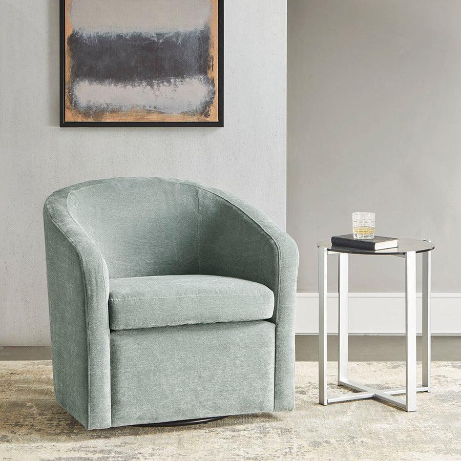 Olliix.com Accent Chairs - Amber Swivel Chair Light Blue