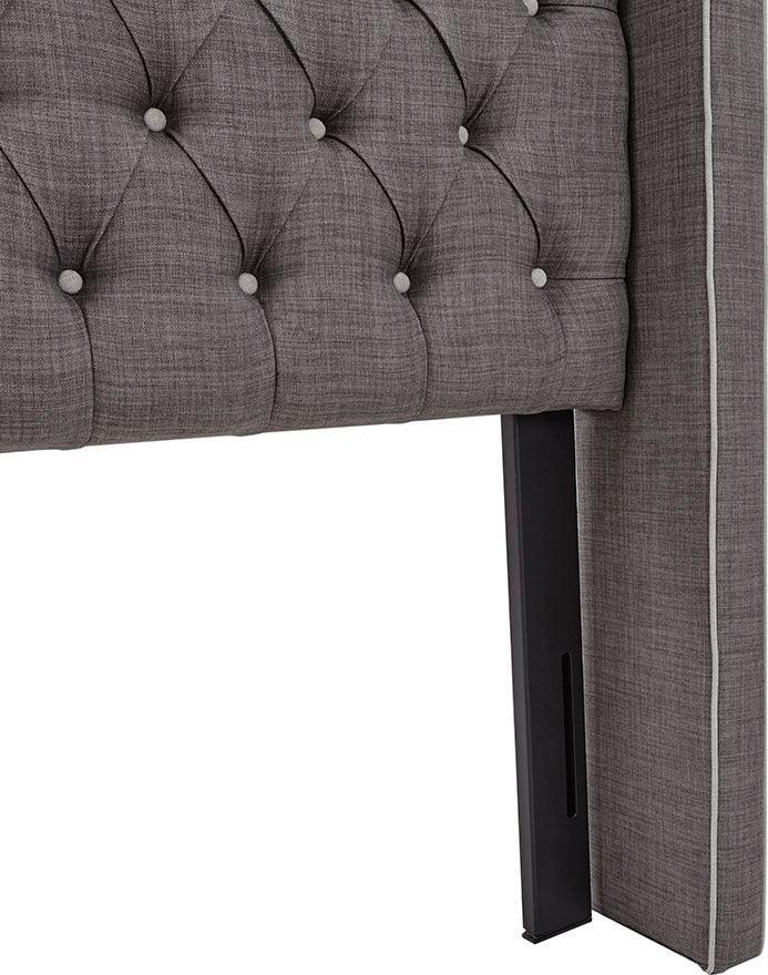 Olliix.com Headboards - Amelia Transitional Upholstery Headboard 68.5 W x 8.5 D x (55~62") H Dark Gray