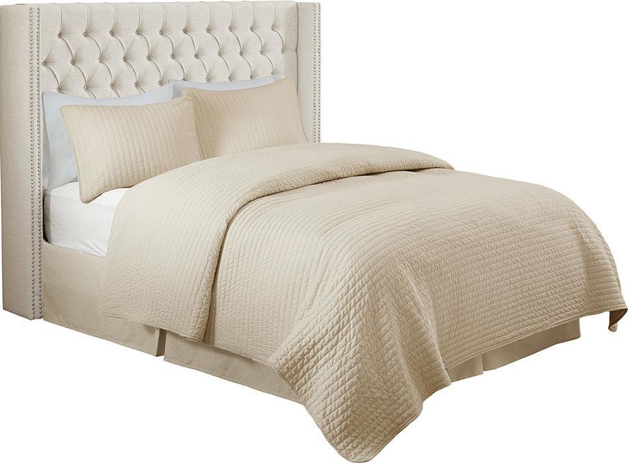 Olliix.com Headboards - Amelia Transitional Upholstery Headboard 68.5"Wx8.5"Dx(54.25~60.75") H Cream