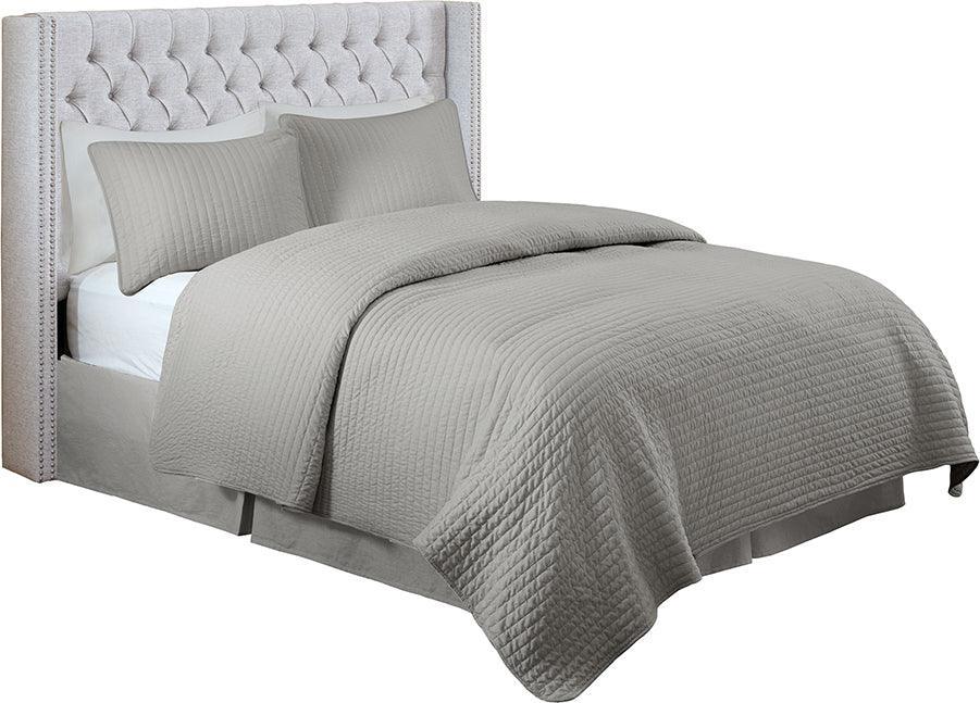 Olliix.com Headboards - Amelia Transitional Upholstery Headboard 68.5"Wx8.5"Dx(54.25~60.75") H Gray