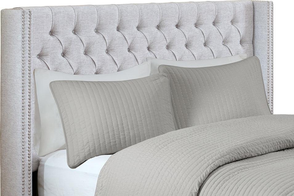 Olliix.com Headboards - Amelia Transitional Upholstery Headboard 68.5"Wx8.5"Dx(54.25~60.75") H Gray