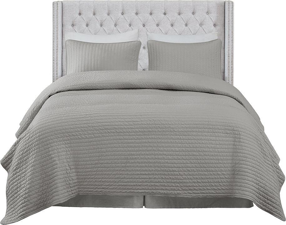 Olliix.com Headboards - Amelia Transitional Upholstery Headboard 68.5"Wx8.5"Dx(54.25~60.75") H Gray