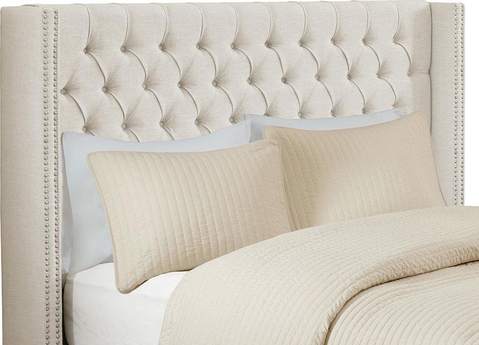 Olliix.com Headboards - Amelia Transitional Upholstery Headboard 84.5"Wx8.5"Dx(54.25~60.75") H Cream