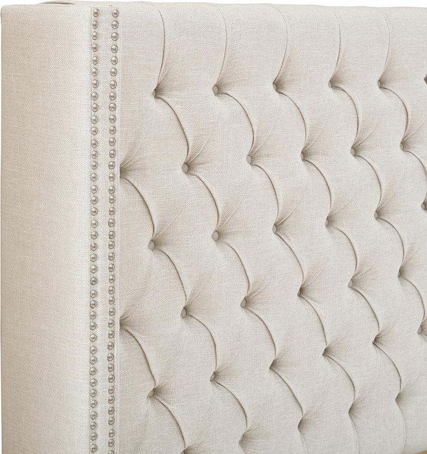 Olliix.com Headboards - Amelia Transitional Upholstery Headboard 84.5"Wx8.5"Dx(54.25~60.75") H Cream