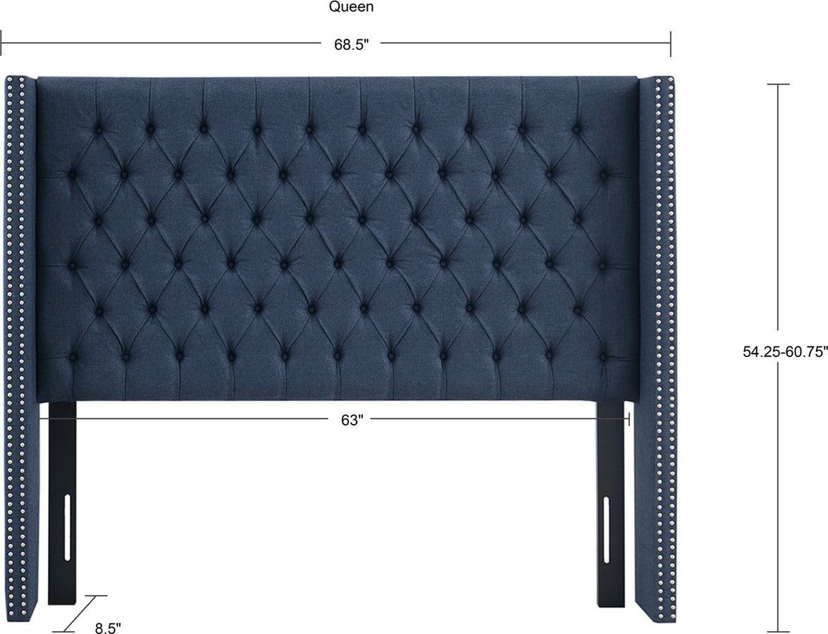 Olliix.com Headboards - Amelia Upholstery 68.5 W Headboard Navy