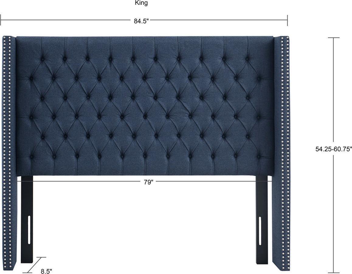 Olliix.com Headboards - Amelia Upholstery 68.5 W Headboard Navy